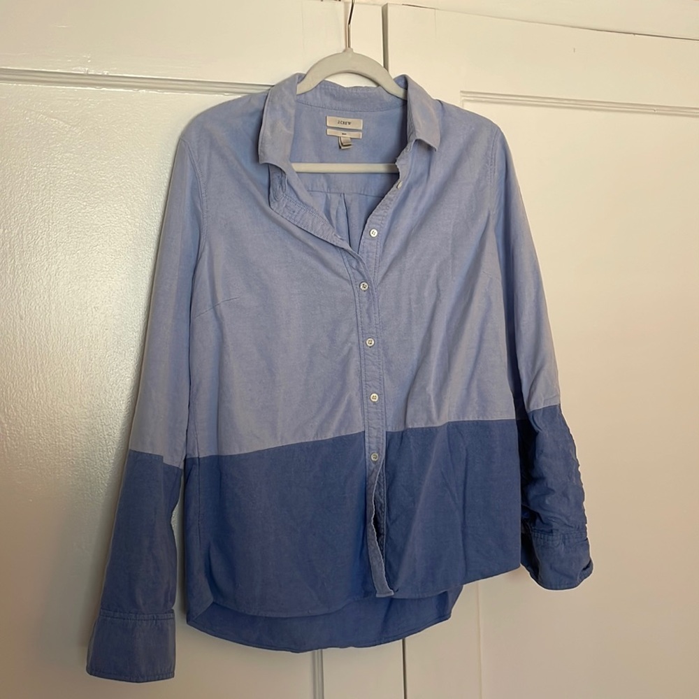 J Crew Denim Wash Boy Button Down Top